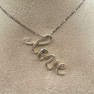 925 sterling silver designed Love Pendant Necklace